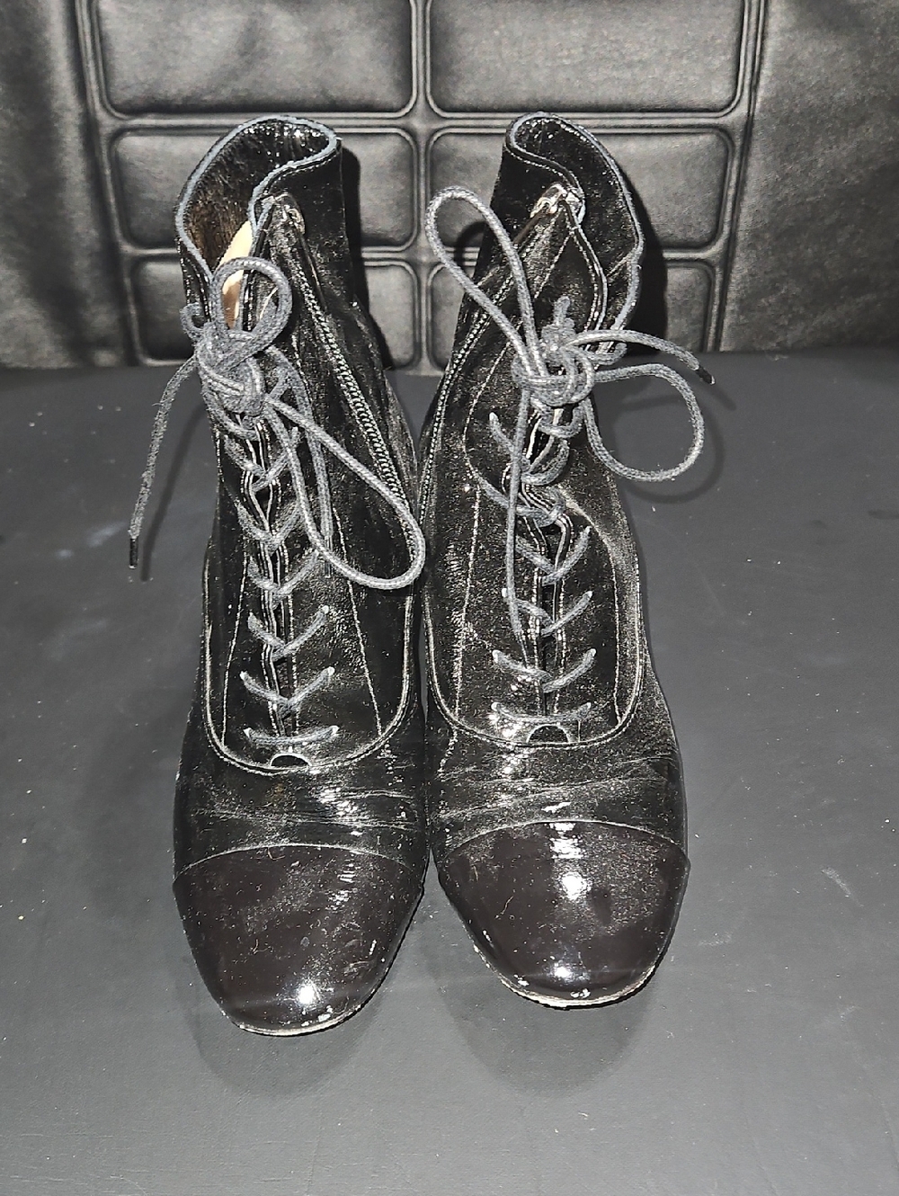 Charles Kammer Lace-Up Patent Cap-Toe Ankle Boots Size Size 37 (US 6.5 - 7)